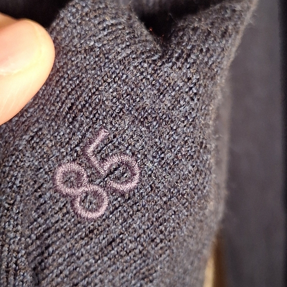 Club Monaco 100% Wool Navy Blue 1/4 Zip Sweater Ladies S/P Old Money Preppy - Picture 5 of 6